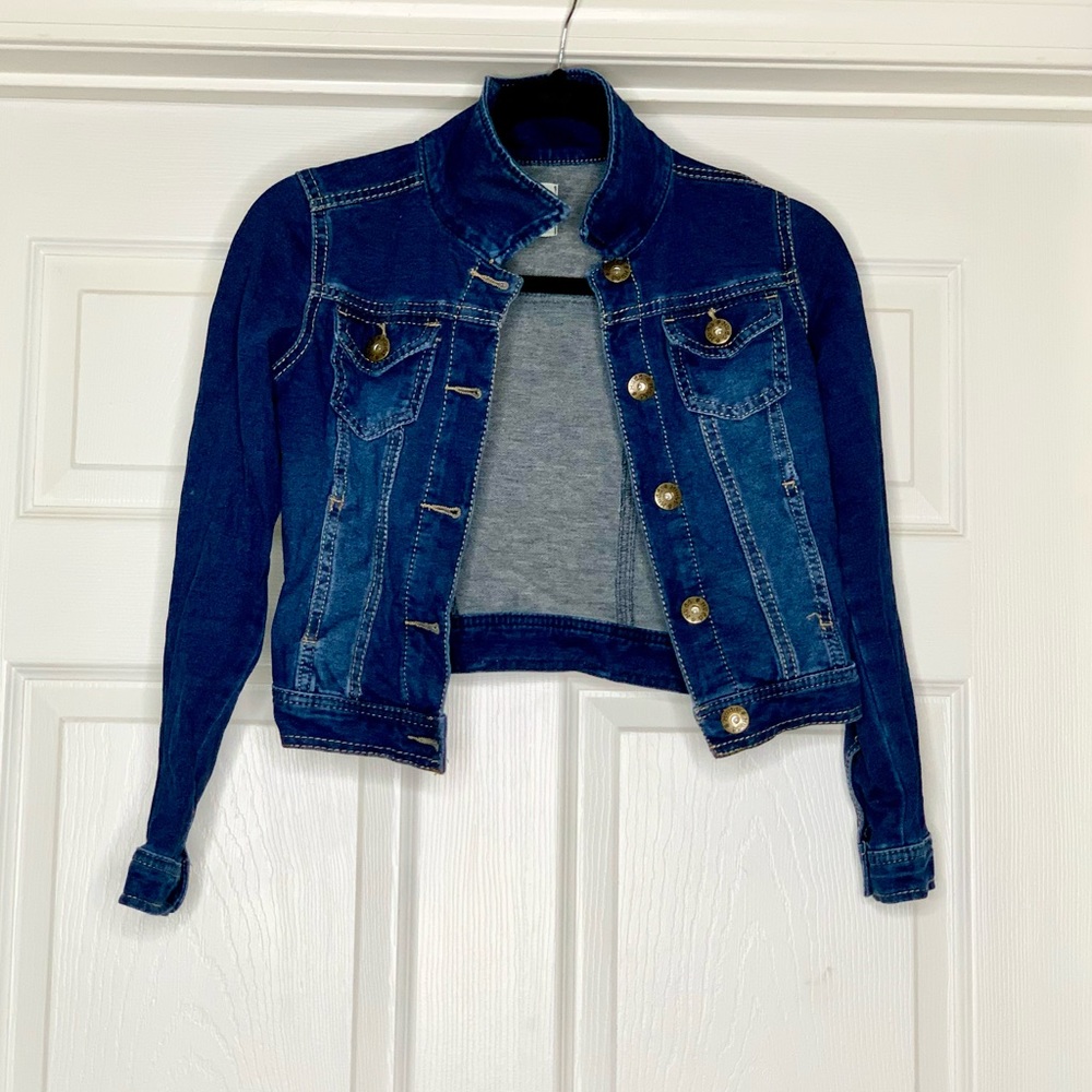 Girls Mudd Cropped Denim Jacket